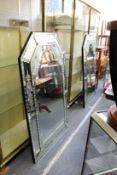 A good large pair of modern Venetian style overmantle mirrors