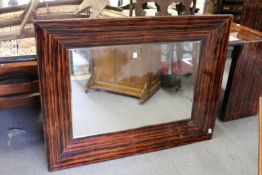 A good large stylish Art Deco style console mirror with large zebrano wood style frame