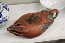 A Chinese Gourd shaped Yixing teapot