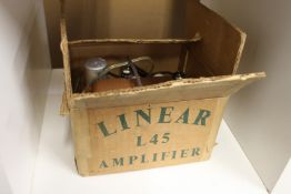 A Linear L45 amplifier, boxed