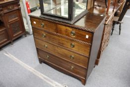 A mahogany chest of drawers