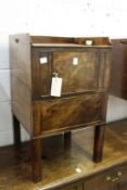 A George III mahogany tray top bedside step commode