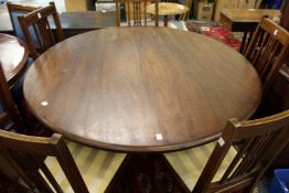 A large 19th century mahogany circular tilt top breakfast table