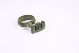 A Roman bronze casket key