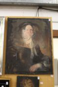 19th century English school portrait of a seated lady possibly a young Queen Victoria oil on