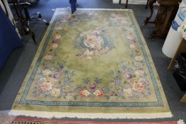 A green ground Chinese rug