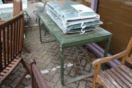 A folding potting table