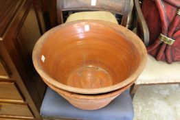 Two large terracota bowls