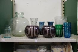 Glass vases etc