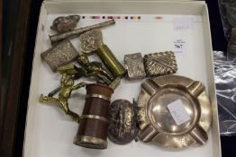 A collection of small silver and other items