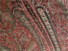 A DUTCH DOUBLE SIDED RECTANGULAR PAISLEY ASYMMETRIC SHAWL, with full a paisley pattern, 7ft x 3ft