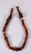 A SET OF 19TH / EARLY 20TH CENTURY CARVED HORN BEAD NECKLACE, Approx. 100cm open.