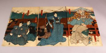 A COLLECTION OF MID 19TH CENTURY JAPANESE WOODBLOCK PRINTS, Kabuki Actors by Toyokuni III Utagawa