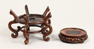 TWO CHINESE HARDWOOD STANDS.