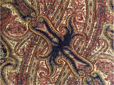 A RECTANGULAR PAISLEY DOUBLE SIDED SHAWL of typical design, 7ft x 3ft 4in.