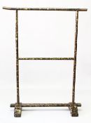 A JAPANESE MEIJI PERIOD GILT DECORATED LACQUER KIMONI STAND, 123cm wide, 163cm high.