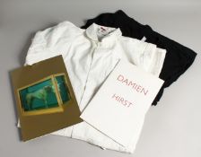 DAMIEN HIRST. A BOILER SUIT, T-SHIRT, AND CATALOGUES