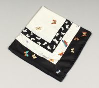 A CHOPARD SILK SCARF in original box. 47cm square