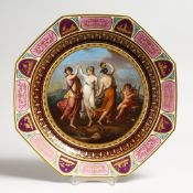 A SUPERB LARGE VIENNA OCTAGONAL DISH 