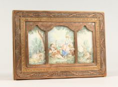 A GOOD 19TH CENTURY FRENCH BRASS CASKET by A L.A. MARQUISE De SEVIGNE, Paris, with velvet