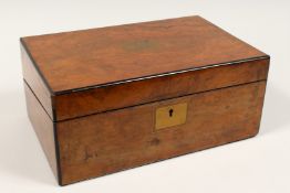 A VICTORIAN WALNUT FOLDING TABLE DESK with green velvet writing panel. 14ins long.