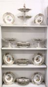 A SUPERB MEISSEN PORCELAIN PIERCED DESSERT SET painted with flowers and figures, comprising two tier