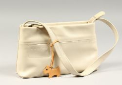 A RADLEY CREAM LEATHER BAG with Radley dust cover, as new.