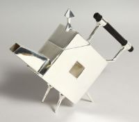 A CHRISTOPHER DRESSER DESIGN PLATED DIAMOND SHAPED TEA POT