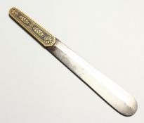 A GOOD PERSIAN INLAID PAPER KNIFE 9.5ins long