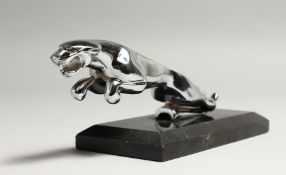 A CHROME JAGUAR MASCOT 7ins long