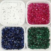 FOUR SMALL BOXES OF SPINEL LOOSE STONES