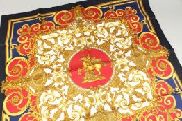 A HERMES SILK SCARF in original box. 88cm square