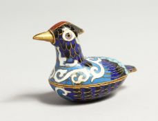A SMALL CLOISSONE ENAMEL DUCK 2.5ins long