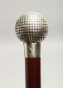 A BRIGG OF LONDON SILVER TOP GOLF BALL CANE London 1913 3ft long.