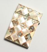A VICTORIAN MOTHER OF PEARL CALLING CARD CASE.