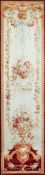 A GOOD LARGE EARLY/MID 20TH CENTURY BRUSSELS NEEDLEWORK PANEL, cream ground, decoration with a