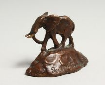 DORIS MATHEAU, A SMALL BRONZE ELEPHANT Signed, 2.25ins long