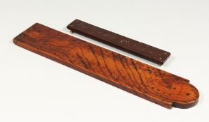 TWO TREEN CRIB BOARDS 15ins & 8.5ins long