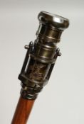A WALKING STICK with a telescope and compass 36ins long