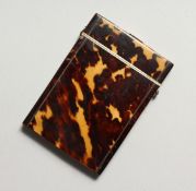 A VICTORIAN TORTOISESHELL CALLING CARD CASE