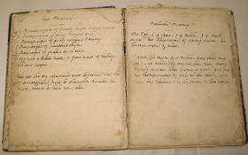 [COOKERY BOOK] a hand-written ms. recipe book, sm. 4to, early 1900's, some Sussex interest, half-
