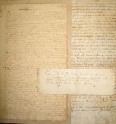 [MANUSCRIPT] near contemporary 3 pp. (+integral blank leaf) by 