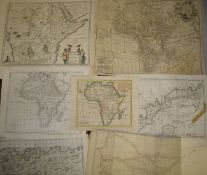 [MAPS] 7 maps relating to AFRICA (Bowen, hand-col'd, 38 x 41 cms [S]; Lotter; Blaeu's Ethiopia etc.)