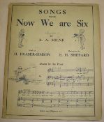 MILNE (A.A.) Songs from Now We are Six . . . the Music by H. Fraser Simson, 4to, illus. by E.H.