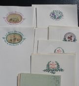 [WRITING PAPER] q. of unused Seasonal notepaper, incl. 2 with small, mounted photos, 19th c. (13 + 2