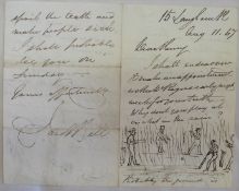 BELL (Jacob, pharmacist) a series of 18 a.l.s., of which 7 carry ink doodles / sketches, addressed