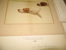 [DOGS] a coll'n of prints by MAUD EARL, one over-painted in oils, one pencil signed, with the