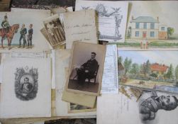 EPHEMERA, etc. an engraved 1862 invitation signed by Empress Eugenie, and early 19th c.