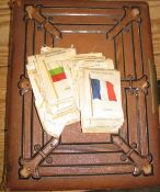 a 19th c. Carte-de-Visite leather photo album, & a q. of Kensitas silk flags (Q)