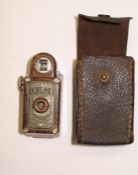 CORONET MIDGET CAMERA, bakelite body & leather case.